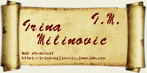 Irina Milinović vizit kartica